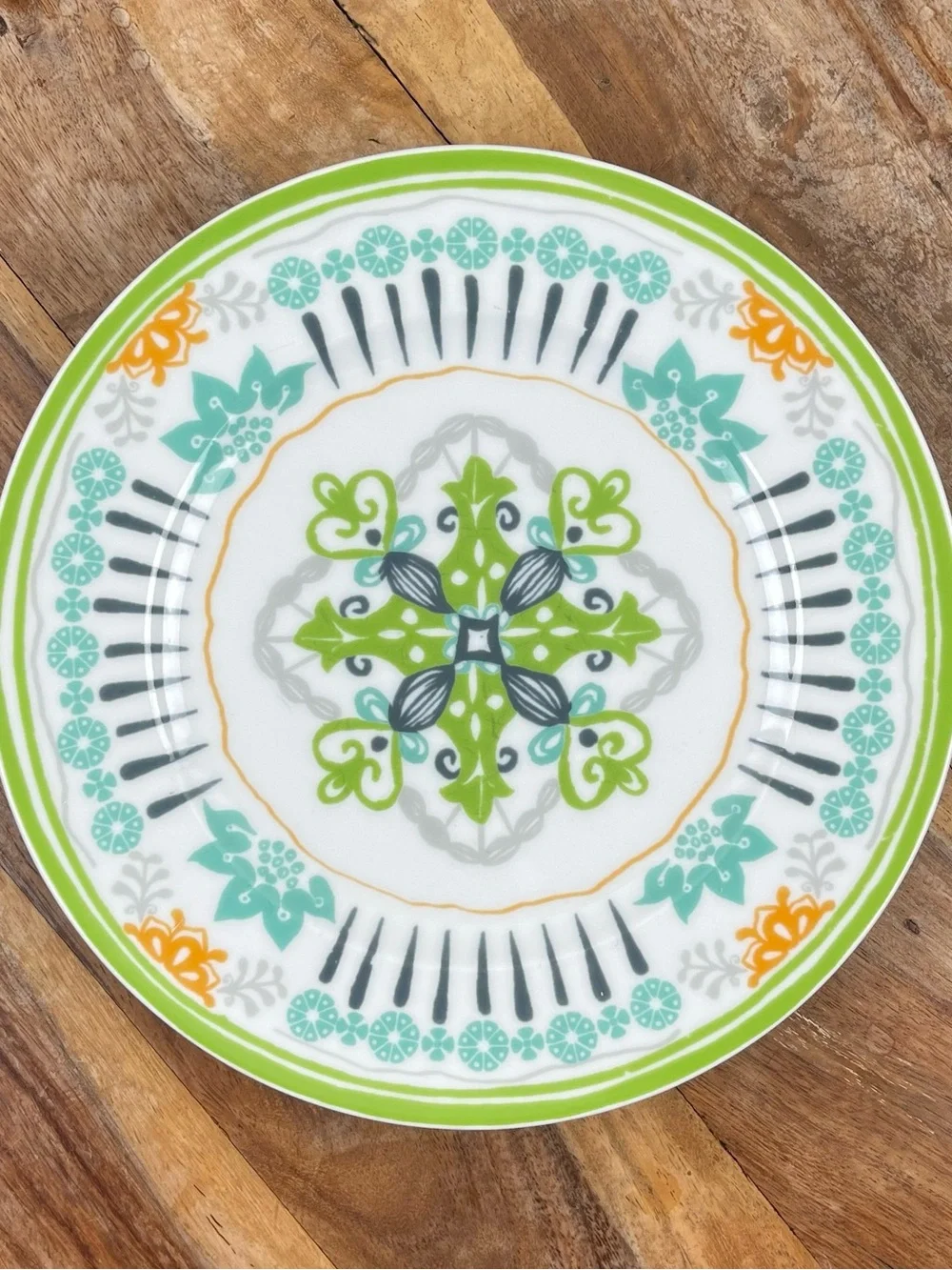 Anthropologie l Moroccan Agata Mandala Floral Design Salad Dessert Plate 8 Inch